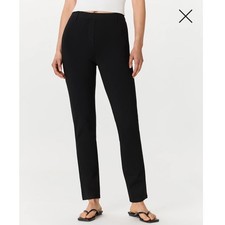 Quince Ultra Stretch Ponte Straight Leg Pants Black High Rise Trousers Size L