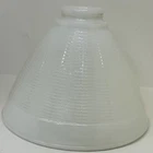 8" Milk Glass Lamp Diffuser Ribbed Torchiere Pendant Floor Lamp Shade Globe