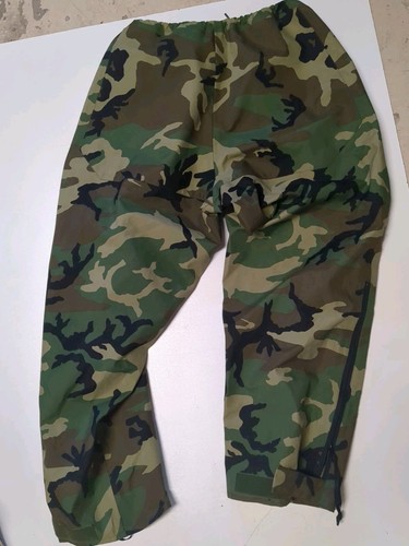 US Military Trousers Mens XL Long Green Extended Cold Weather Woodland Camo GTX - Picture 3 of 4