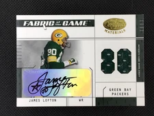 2003 Leaf Certified Fabric of the Game James Lofton Dual Game Used Patch Auto 80