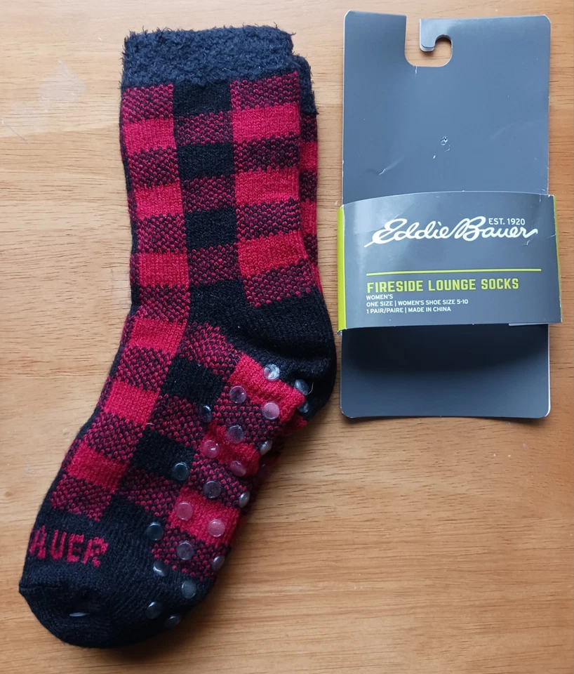 Nuevo sin etiquetas Lote de 4 pares de calcetines para mujer Eddie Bauer antideslizantes a cuadros + Hanes ligeros 5-9 Foto 4 de 4