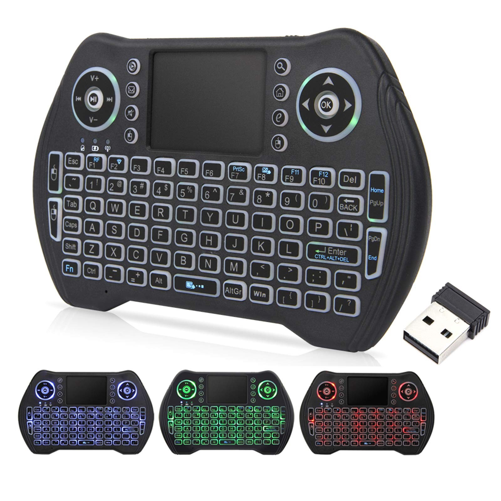 Backlit Mini Wireless Keyboard Touchpad Mouse Combo Handheld
