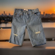 Levi's 511 Slim Fit Boys Adjustable Waistband Distressed Denim Shorts