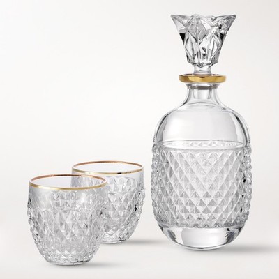 Pineapple Spirit Decanter & Glasses Set-Williams Sonoma|35041