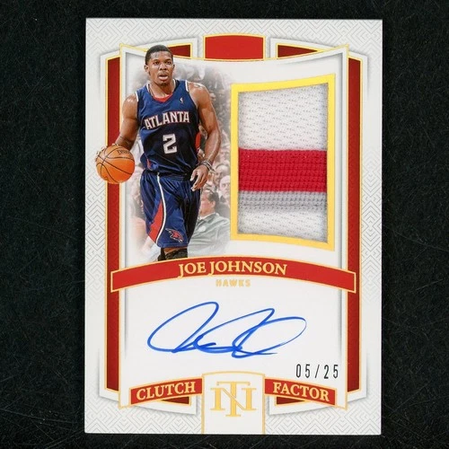 2024-25 National Treasures Joe Johnson Game Worn Patch Auto 5/25 Hawks 65334
