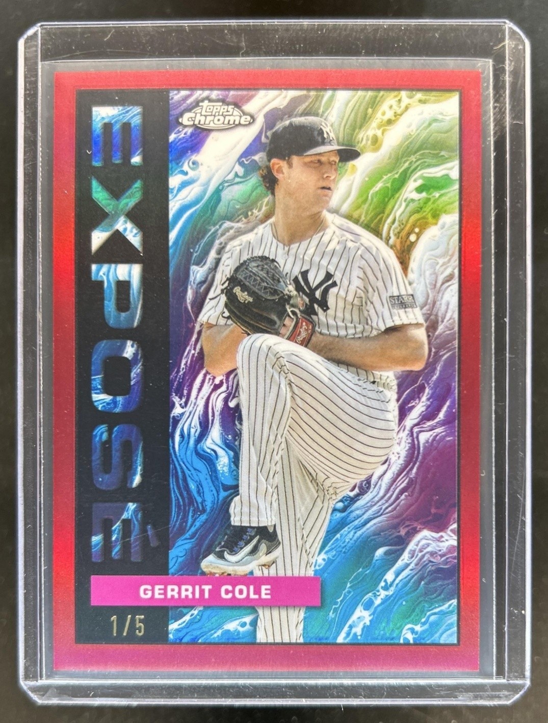 2025 Topps Chrome Gerrit Cole Expose Red Refractor #/5 Yankees