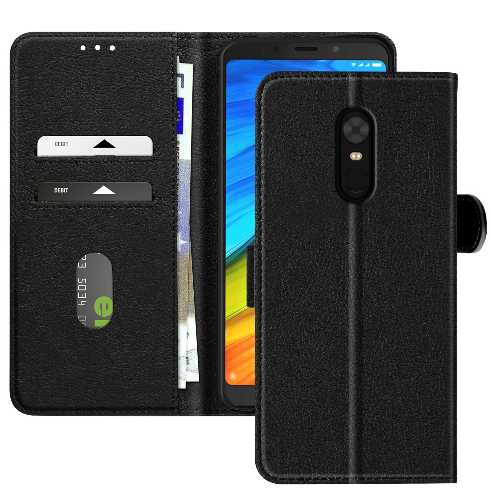 Coque Xiaomi Redmi 5 Plus Portefeuille avec Support Vidéo et Porte-Carte Intégré