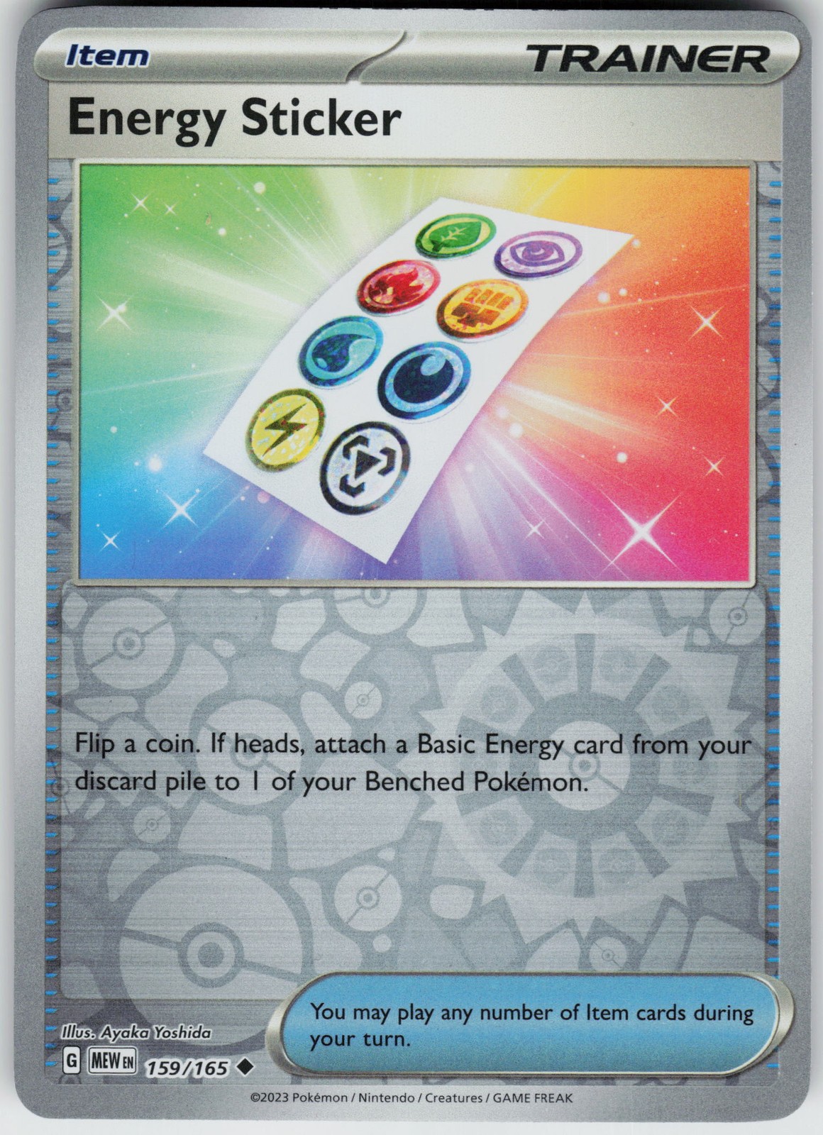 Pokemon Energy Sticker 159/165 SV: Scarlet & Violet 151 NM Reverse Holo card