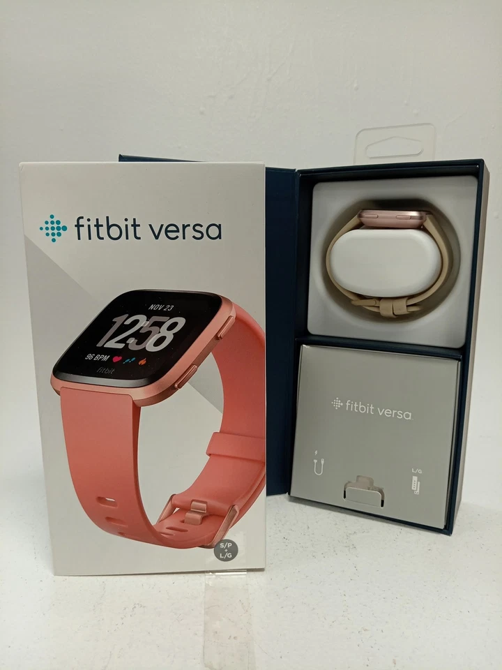 Fitbit Versa Smartwatch Rose Gold with Pink Strap - Boxed Bundle Preowned - image 2 of 4