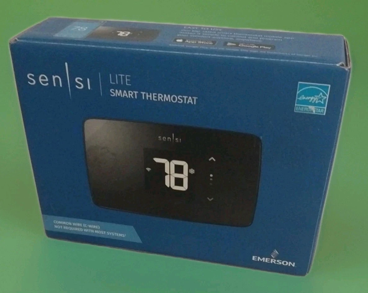 EMERSON SENSI LITE ST25U WI-FI SMART PROGRAMMABLE THERMOSTAT BLACK 786710569159
