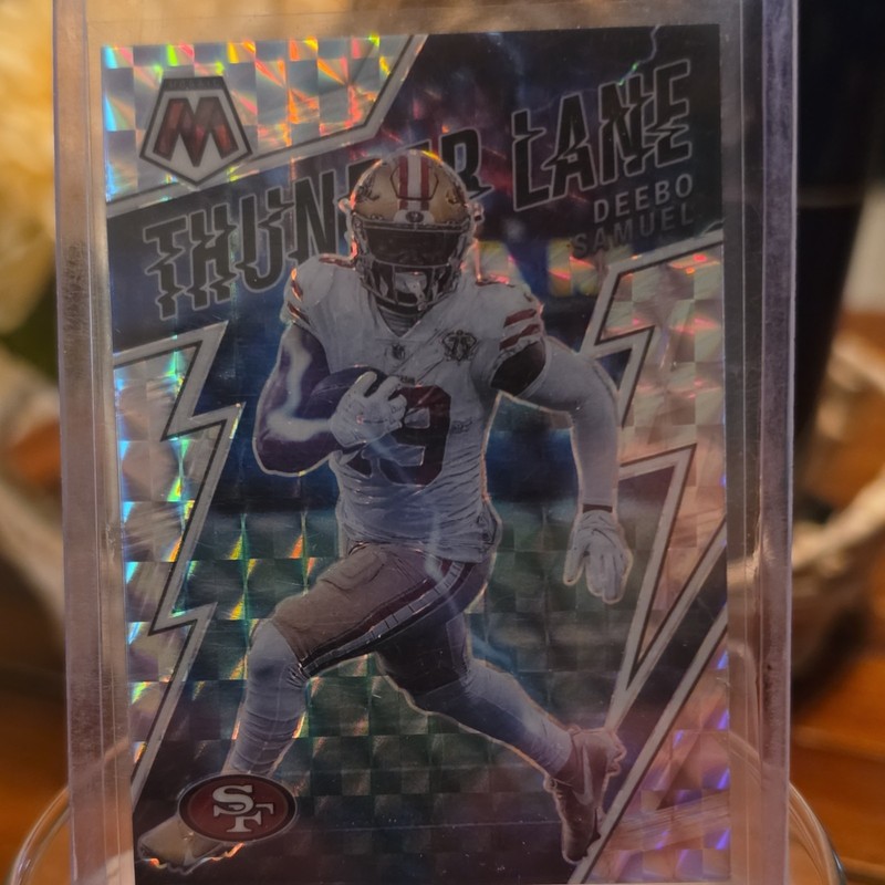 2022 Panini Mosaic Deebo Samuel 49ers Thunder Lane Prizm Insert #TL-12