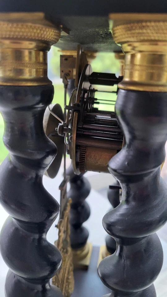 ancienne pendule clock horloge regulateur carillon à colonnes Napoléon III. - Photo 4/4