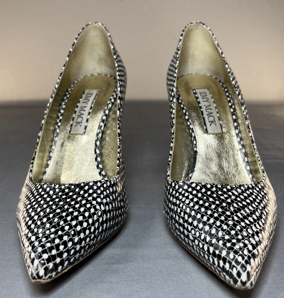 Emy Mack Vero Cuoio Italy Leather Reptile/ Snakeskin Pointed-Toe High Heels 6B - Image 3 of 4