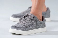 NEW Billy Footwear Women Sneaker Low Top Zip Up Gray Adaptive Size 7 M BY81