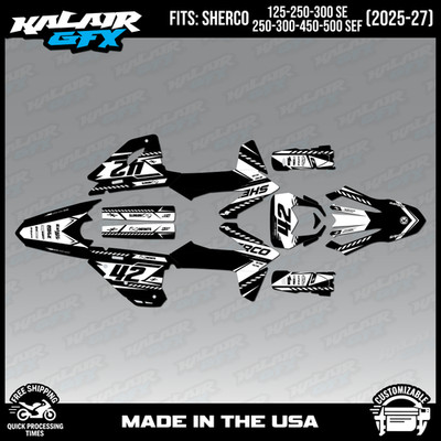 Graphics Kit for Sherco 125-300 SE and 250-500SEF 2025-2027 Lethal-WHITE