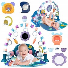 MalPlay Spielmatte mit Spielbogen für Baby mit Musik 76x60cm Spieldecke mit Klav