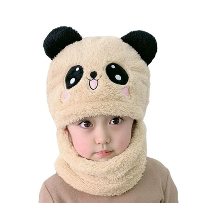 Autumn and Winter Cute Scarf Hat Double layer Wool Warm Men's and Women's Hats