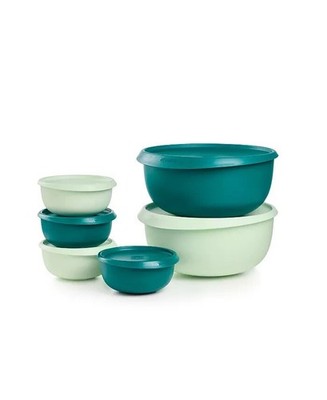 Tupperware 12-Piece Container Set   Light & Dark Green (NEW)