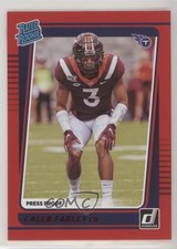 2021 Panini Donruss Rated Rookie Press Proof Red Caleb Farley #339 10jt