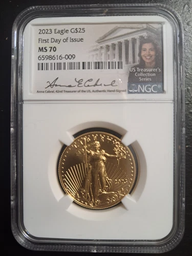2023 AMERICAN GOLD EAGLE $25 NGC MS70 FDI ANNA CABRAL SIGNED 