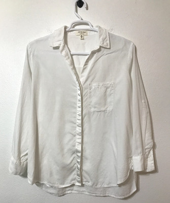 Anthropologie x Cloth & Stone Shirt Size 1X Button Down Satin Details Tencel