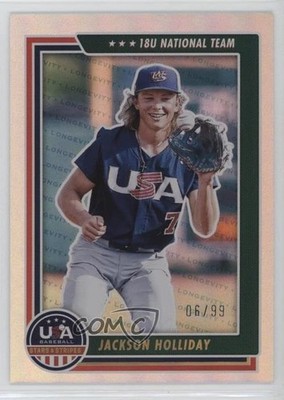 2022 Panini USA Baseball Stars & Stripes Holo Gold 6/99 Jackson Holliday 15nv
