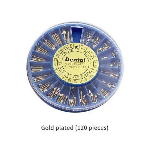 120 pz/kit palo vite dentale kit completo perni endoconici placcati argento/oro - Foto 9 di 23