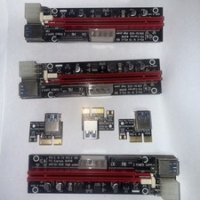 Lot of 3 PCIe x1 to x16 USB 3.0 GPU Mining Riser Adapter Cards
