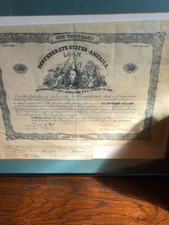 Confederate States of America Loan Bond historical paper document