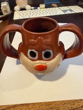 Vintage Nestle Quik Bunny Rabbit Mug Double Handle Plastic Cup Made in USA