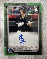 2024 Bowman - Chrome Prospect Autographs Rikuu Nishida #CPA-RN Hta Green Lava...