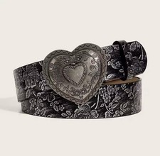 Retro Vintage Heart Leather Belt