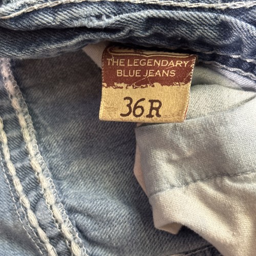 Big Star Pioneer Mens Bootcut Jeans 36R Blue Distressed 5 Pocket Stretch Denim - Picture 9 of 13