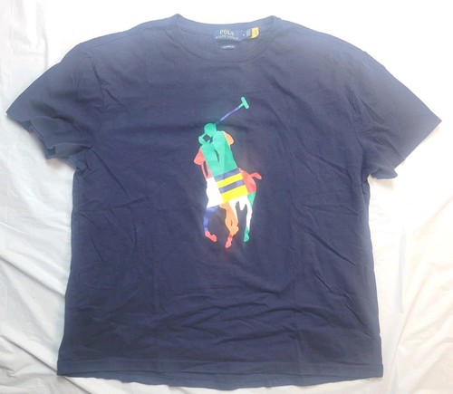 Polo Ralph Lauren Big Pony Colorblock T Shirt Size M Multicolor Retro Style