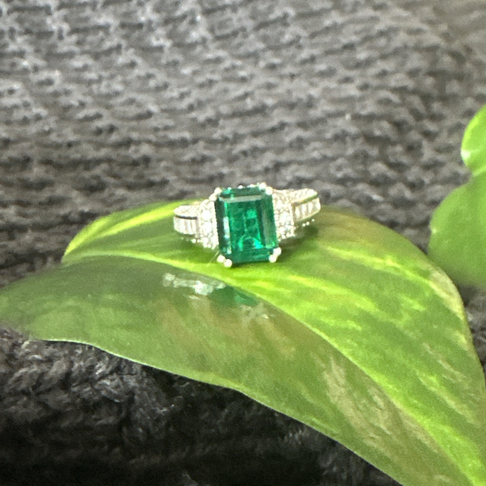 Lab Created Emerald Ring - image 1