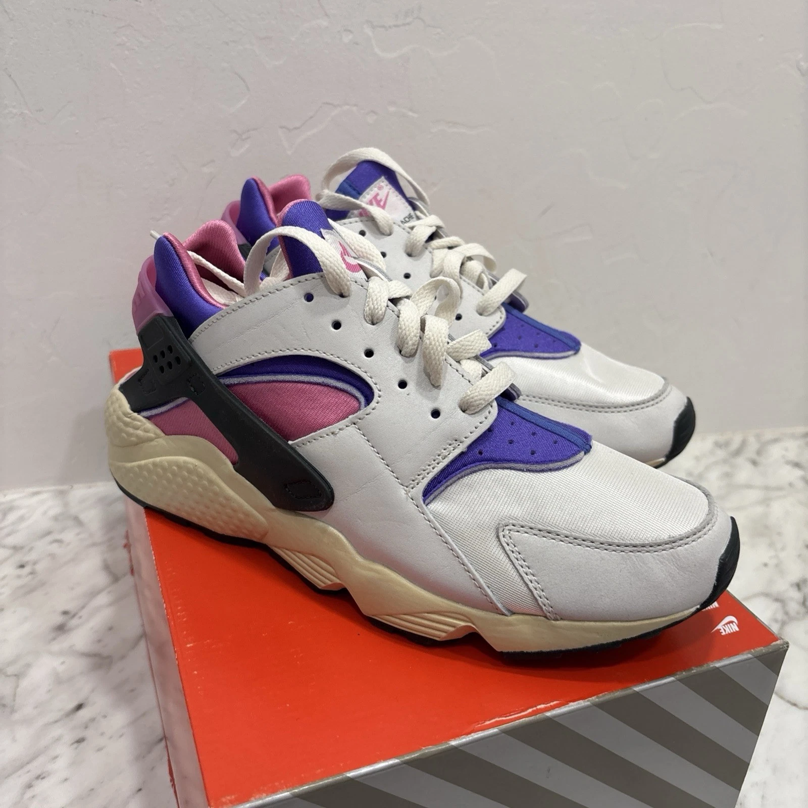 Nike Air Huarache PRM sz 10.5 Men Playful Pink Blue Joy Sail White FB9697-001