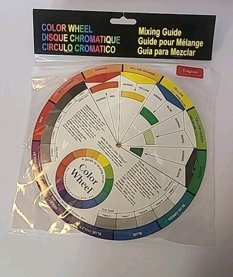 LARGE Color Wheel Chart Painting Mixing Guide 9.25''  23cm 2 SIDES w/ Gray Scale