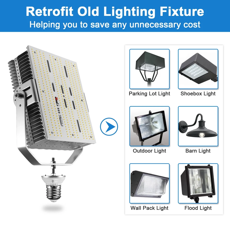 300Watt LED Wall Pack Shoebox Retrofit Kit Light For Parking Lot Garages Factory - Image 4 of 4