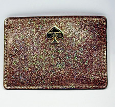 Kate Spade New York Glitter Card Holder Wallet Slim Credit Card Case Champagne