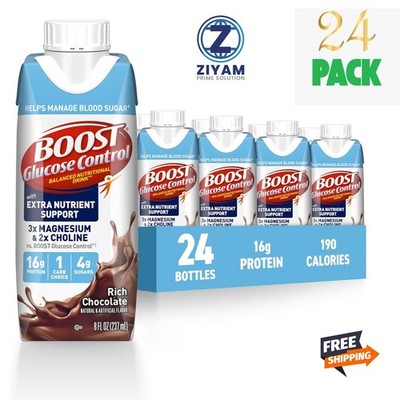 BOOST Glucose Control Nutritional Drink Rich Chocolate 8oz   24 Pack  