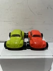 Vtg Tonka Totes Voltswagen Bettle Bug Set Of 2 # 57020 Red & Green 2.5” L 1571