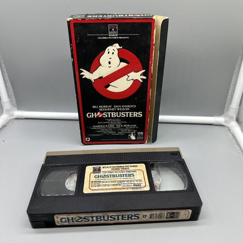 Vintage Ghostbusters (1985 VHS RCA) 1st Edition Red Border Side Load Flap Slipsleeve
