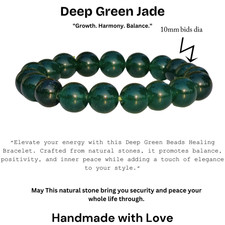 Giada Verde 10mm 7.5” Cristallo Elasticizzato Braccialetti