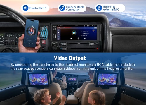 Eonon Single DIN 6.36"IPS Car Radio Stereo Wireless Android Auto CarPlay Sat Nav - Picture 10 of 11