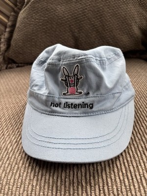 NOT LISTENING Jim Benton hat cap Its Happy Bunny  blue with tag hyp