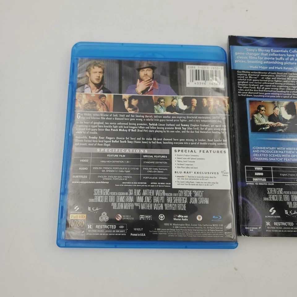 Snatch (Blu-ray, 2009) with Essentials Slipcover Pitt Del Toro Statham Ska Films - Image 3 of 4