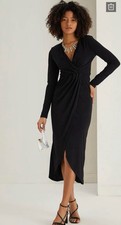 Black Long Sleeve Midi Dress Size 10 New W Tags Party Dress Evening Dress