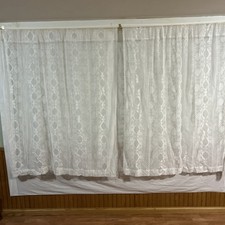 Lace Curtains 5 Ft Tall x 41/2 Ft Wide Sheer White Curtains