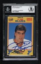 BAS 1989-90 Kodak St Louis Blues Jeff Brown #21 BGS Authentic Auto 0q3