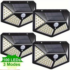 100 LED 4 Pack Solar Wall Lights PIR Motion Sensor Outdoor Garden Security Lamps